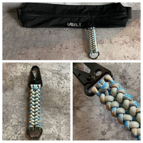 Paracord Keychain North Carolina Blue Grey NEW Handmade USA Unisex - Picture 3 of 10